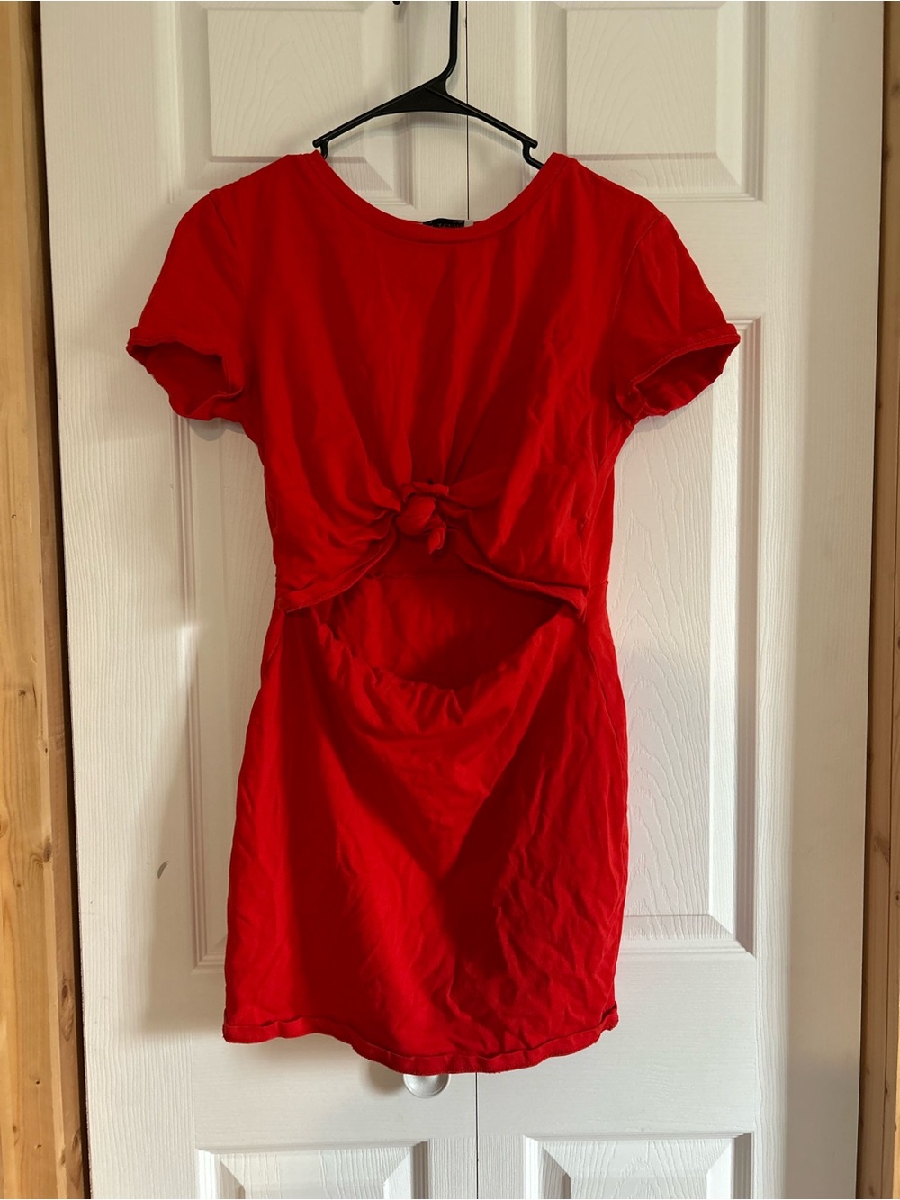 Zara Red Knot-Front Mini Dress